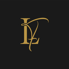 initial letter lf monogram luxury elegance logo