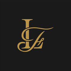 initial letter lf monogram luxury elegance logo