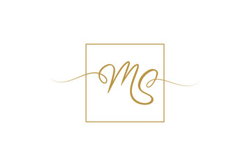 initial letter ms monogram luxury elegance logo - obrazy, fototapety, plakaty
