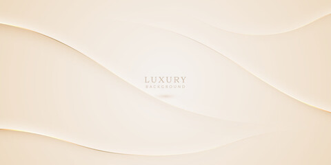 Naklejka na ściany i meble Luxury Background with Wavy Gold Line Elements
