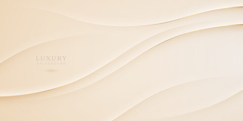 Luxurious Background with Wavy Gold Line Elements