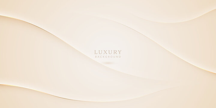 Luxury Background with Wavy Gold Line Elements