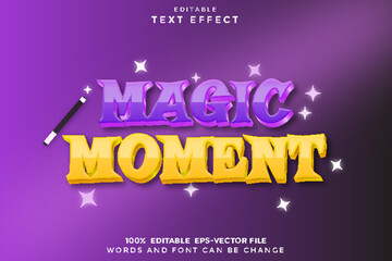 Obraz premium Magic Moment Editable Text Effect 3D Cartoon Style