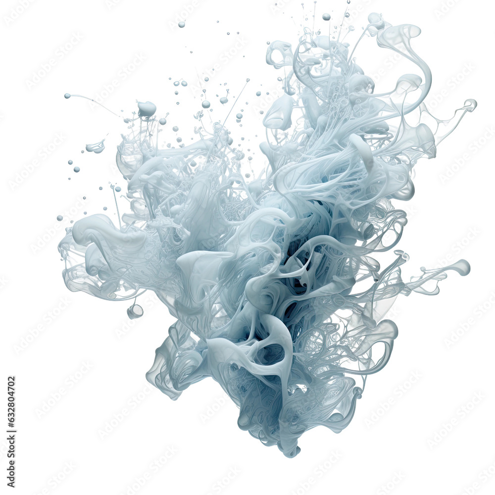 Wall mural liquid ethereal lace frozen in an abstract futuristic 3d texture isolated on a transparent backgroun