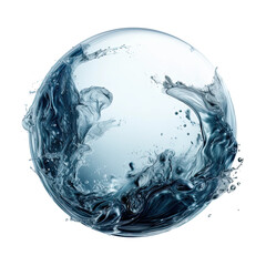 liquid moonlight frozen in an abstract futuristic 3d texture isolated on a transparent background, generative ai