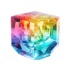radiant prism liquid frozen in an abstract futuristic 3d texture isolated on a transparent background, generative ai