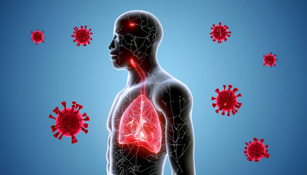 Covid Variants Eris coronavirus infected lungs background due to covid19 disease