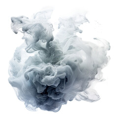 puff of dark black smoke frozen in an abstract futuristic 3d texture isolated on a transparent background, generative ai