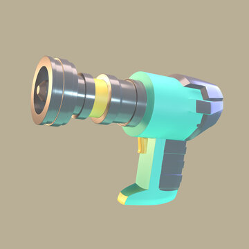 3D icon welding torch rendered isolated on the colored background
