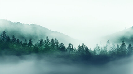 Foggy mountain background.