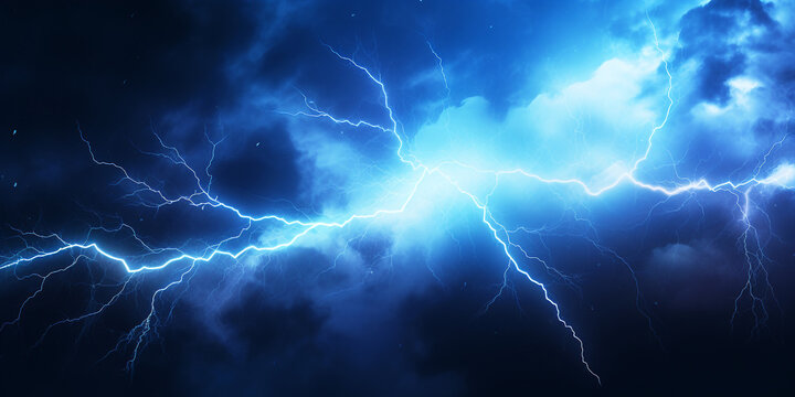 Dynamic thunderbolt lighting background. Modified generative AI image.