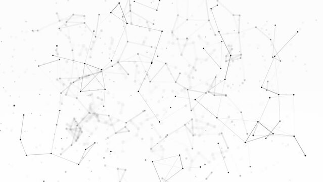 3D Connected line dots, Futuristic digital background Business Science technology. Network node wave Big Data Flow. Software code industrial internet backdrop. cyber big data sound visulization.