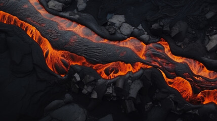 black volcanic lava texture - obrazy, fototapety, plakaty