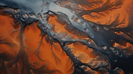 Foto op Plexiglas black volcanic lava texture © Astanna Media