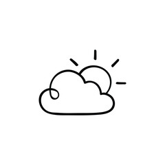 Cloudy Line Style Icon Design