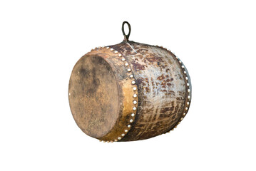 ancient drum isolated on white background