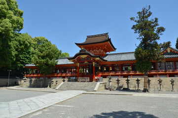 Naklejka premium 石清水八幡宮 楼門と回廊 京都府八幡市