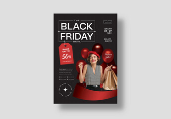 Black Friday Retail Sale Flyer Poster Banner Layout