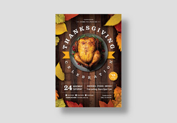 Thanksgiving Dinner Flyer Poster Layout