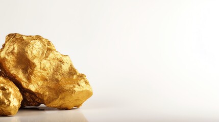 Obraz premium Gold nugget on a white background