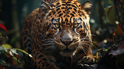 Beautiful photo close up  jaguar