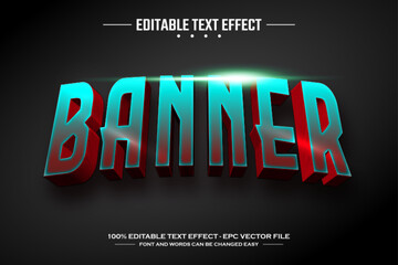 Banner 3D editable text effect template