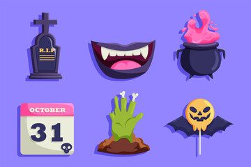 Set Collection of Halloween Element