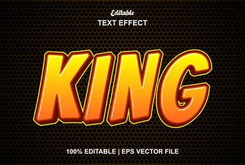 king text effect with yellow color graphic style and editable.