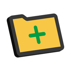 Obraz premium 3D Illustration of Add Folder Isolated on White Background 