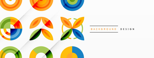 Vibrant and eye-catching vector background featuring a grid of colorful circles arranged in a patterned composition, perfect for modern and trendy designs