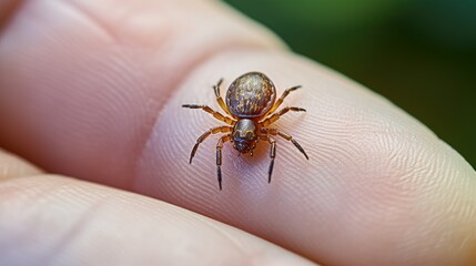 spider on a hand