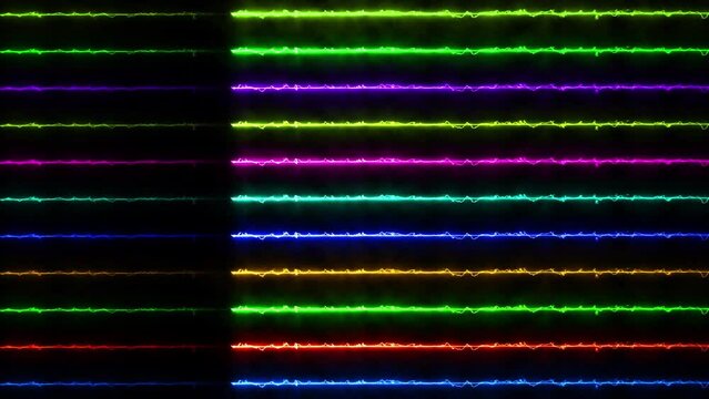 Abstract colorful neon line moving background animation.
