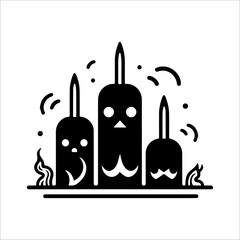 halloween candles illustration