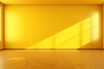 An empty and sunny yellow room. (Generative AI)