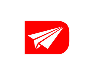 Paper plane inside the D Letter