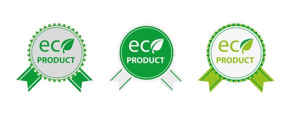 Eco product green vector label