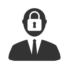 Vector illustration of employee privacy icon in dark color and transparent background(PNG). - obrazy, fototapety, plakaty
