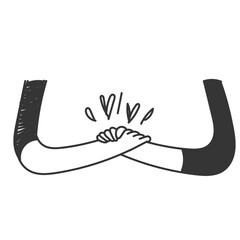 hand drawn doodle Soul brother handshake icon illustration cartoon