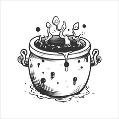 halloween cauldron illustration