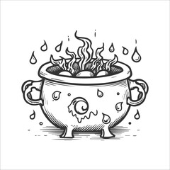 halloween cauldron illustration
