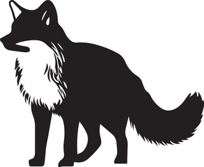 Arctic Fox vector silhouette illustration