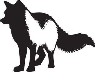 Arctic Fox vector silhouette illustration