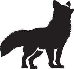 Arctic Fox vector silhouette illustration