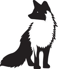 Arctic Fox vector silhouette illustration