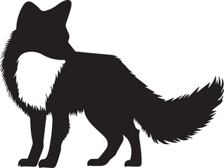 Arctic Fox vector silhouette illustration