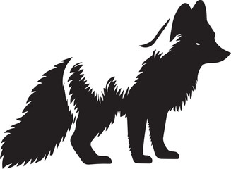 Arctic Fox vector silhouette illustration