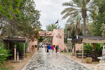 The entrance to Heritable village Abu Dhabi museum in Abu Dhabi city, United Arab Emirates