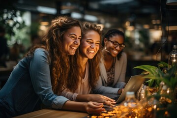 Business startup team brainstorming at meeting room. Generative AI