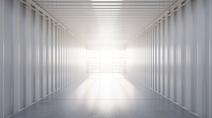 Empty Shipping Cargo Container with Light Rays