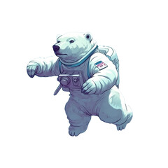 Cartoon Polar Bear No Background Image Applicable to any Context Perfect for Print on Demand Merchandise